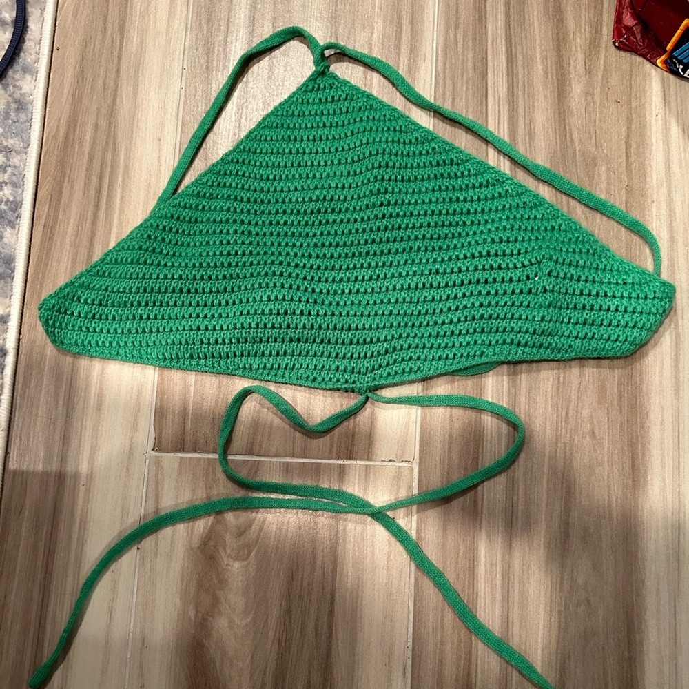 Crisscross Tie Back Halter Knit Top